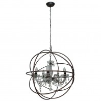 Oriel Lighting-COLUMBUS BLING Wire Framed Open Spherical Pendant with Crystals